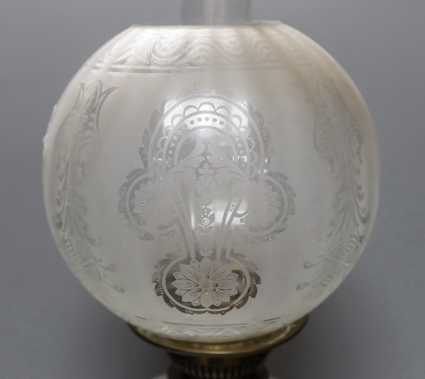A Victorian oil lamp, total height 58.5cm